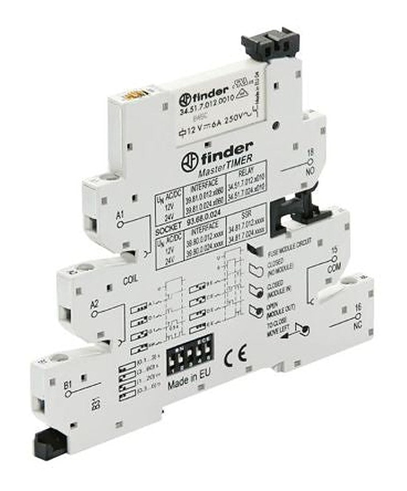 Finder 39 Series Interface Relay, DIN Rail, 24V ac/dc Coil, SPDT, 11mA