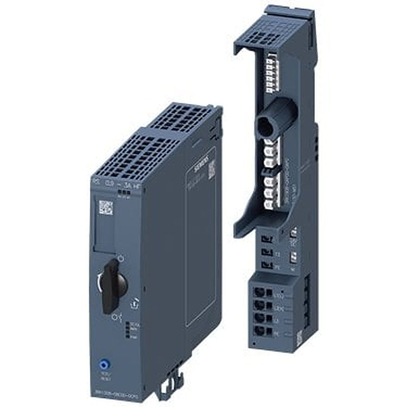 ET 200SP MS starter kit including 3RK 1308 motor starter 0.9 - 3 A, reversing starter, BaseUnit with infeed 24 V and 500 V, EMC distance module (blank module 15 mm)