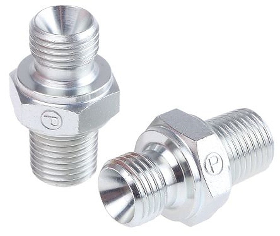 Parker 4-4F3MK4S Hydraulic Straight Threaded Adapter Male R, 60 °, Steel, 0.25 in Hose ID
