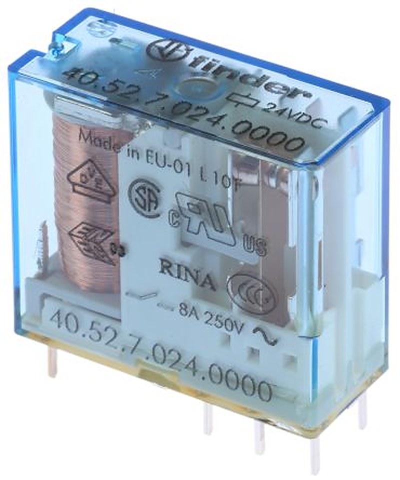 Finder PCB Power Relay, 24V dc Coil, 8A Switching Current, DPDT