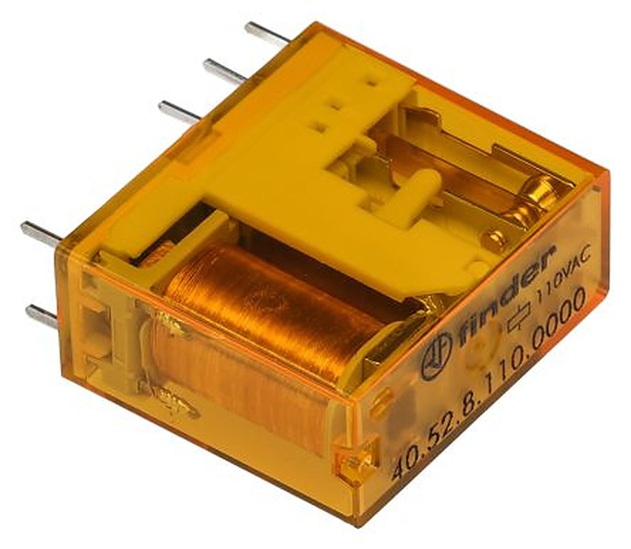 Finder PCB Relay, 110V ac Coil, 8A Switching Current, DPDT