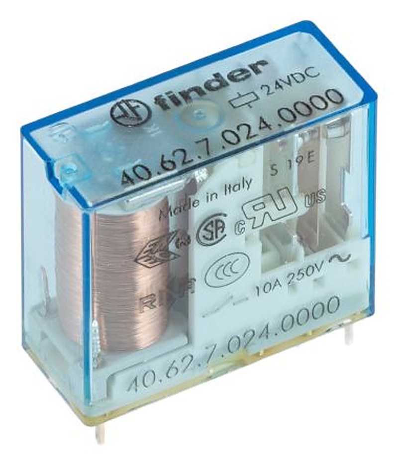 Finder PCB Relay, 24V dc Coil, 10A Switching Current, DPDT