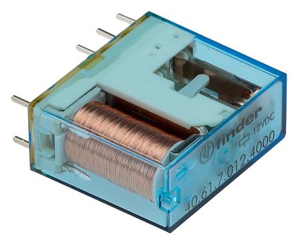 Finder PCB Power Relay, 12V dc Coil, 16A Switching Current, SPDT