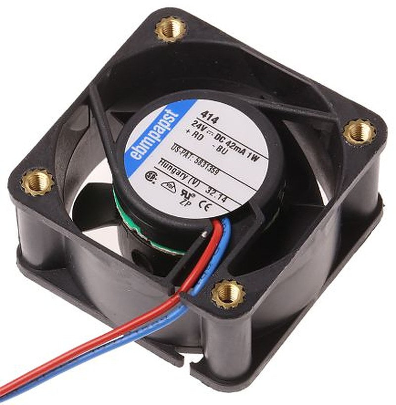 ebm-papst 400 Series Axial Fan, 24V dc, 10 m³/h, 1 W, IP20 40 mm 20mm 20 mm