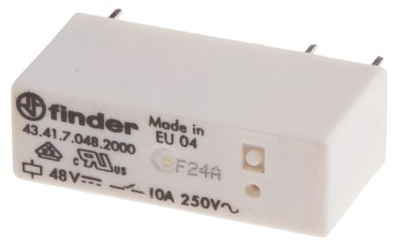 Finder PCB Power Relay, 48V dc Coil, 10A Switching Current, SPDT