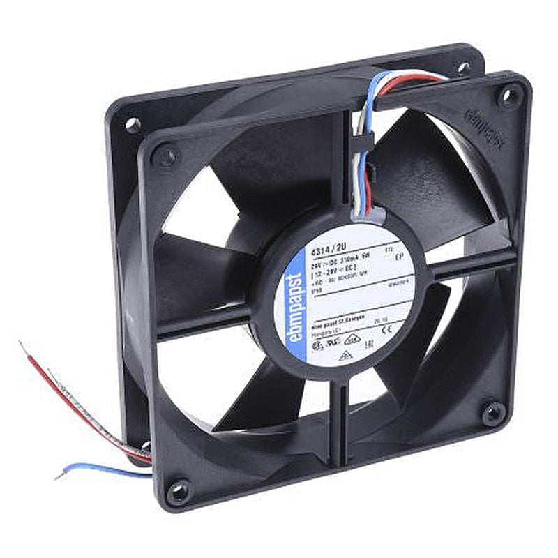 ebm-papst 4300 Series Axial Fan, 24V dc, 170 m³/h, 5 W, IP68 119 mm 119mm 32 mm