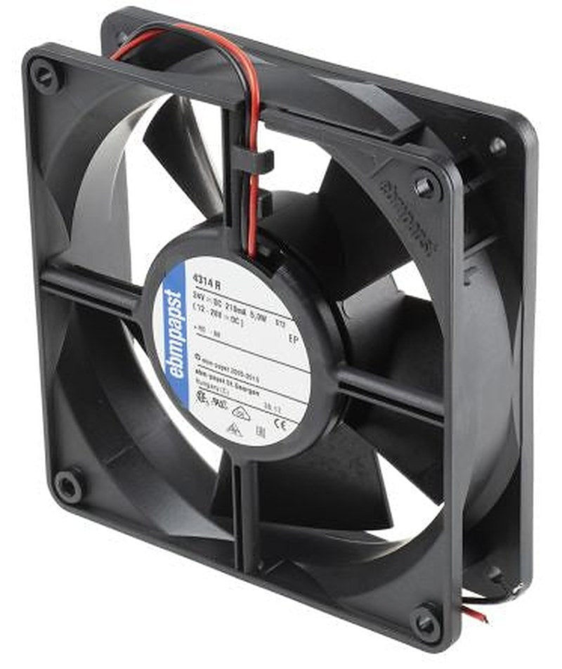 ebm-papst 4300 Series Axial Fan, 24V dc, 170 m³/h, 5 W, 208 mA Max, IP68 119 mm 119mm 32 mm