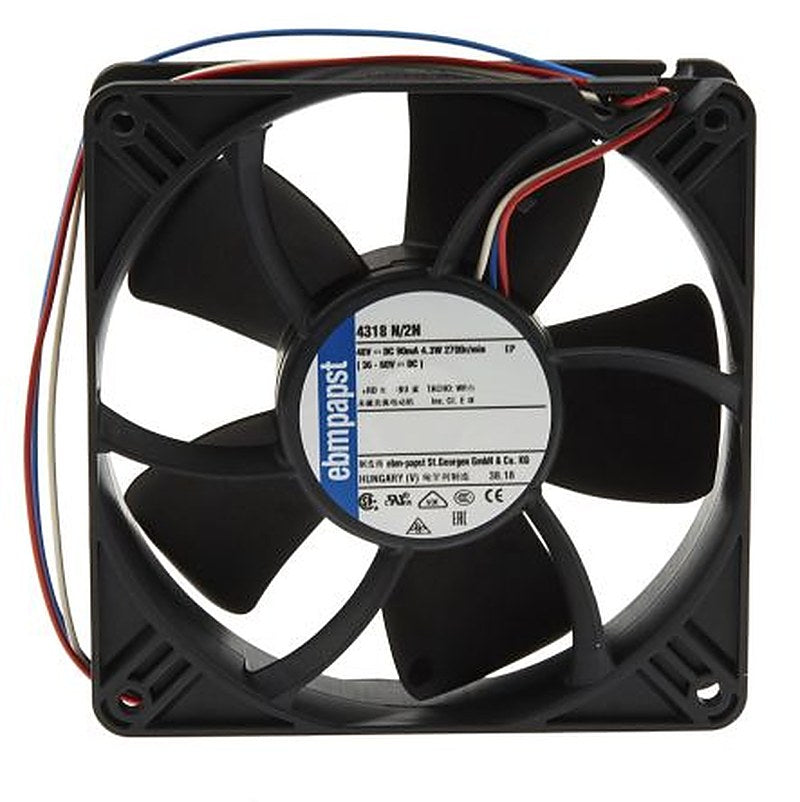ebm-papst 4300 N - S-Panther Series Axial Fan, 48V dc, 190 m³/h, 4 W, 0.12 A Max, IP68 119 mm 32mm 32 mm