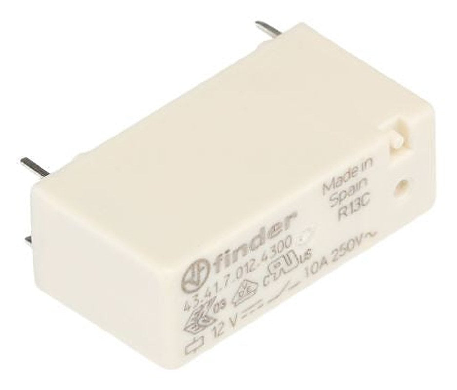 Finder PCB Power Relay, 12V dc Coil, 10A Switching Current, SPDT