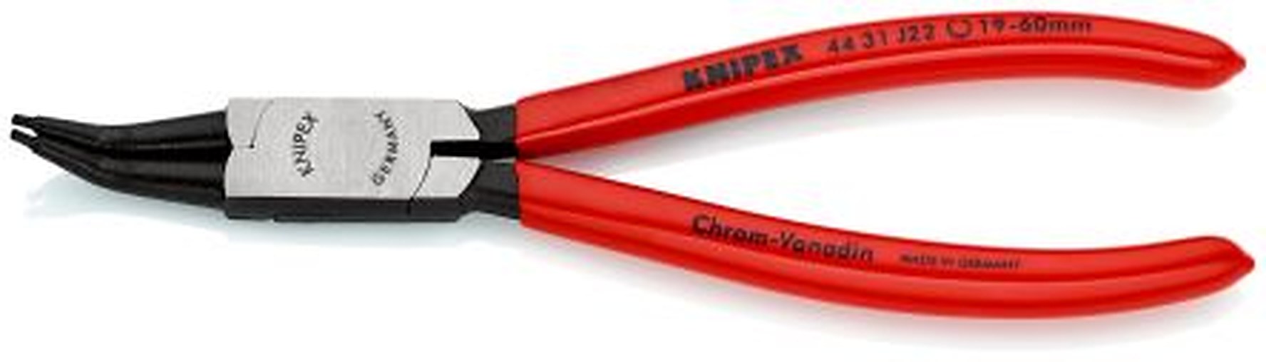 Knipex 44 31 J22 1-Piece Circlip Plier, 180mm Overall