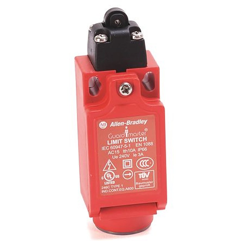 Allen Bradley 440P Series Roller Plunger Safety Limit Switch, 1 NO/2 NC, IP66, Polybutylene Terephthalate Housing, 600V,