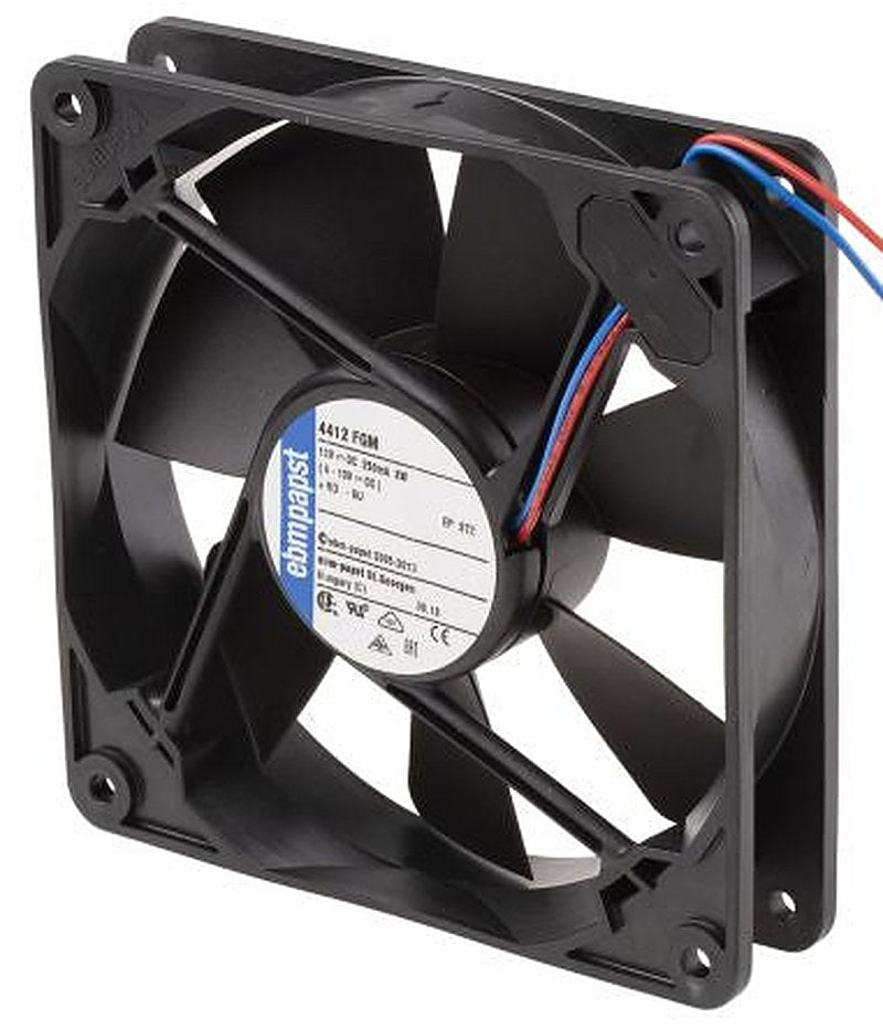 ebm-papst 4400 F Series Axial Fan, 12V dc, 140 m³/h, 3.2 W 119 mm 119mm 25 mm