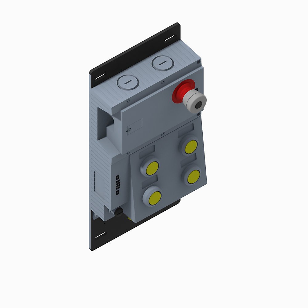 Lock Module, 442G Access Box, Power to Lock, Unique Code, EtherNet/IP (2 x M12, D-coded), Left-hand Guard, E-stop,Four Push Buttons, and Connector for Enabling Switch