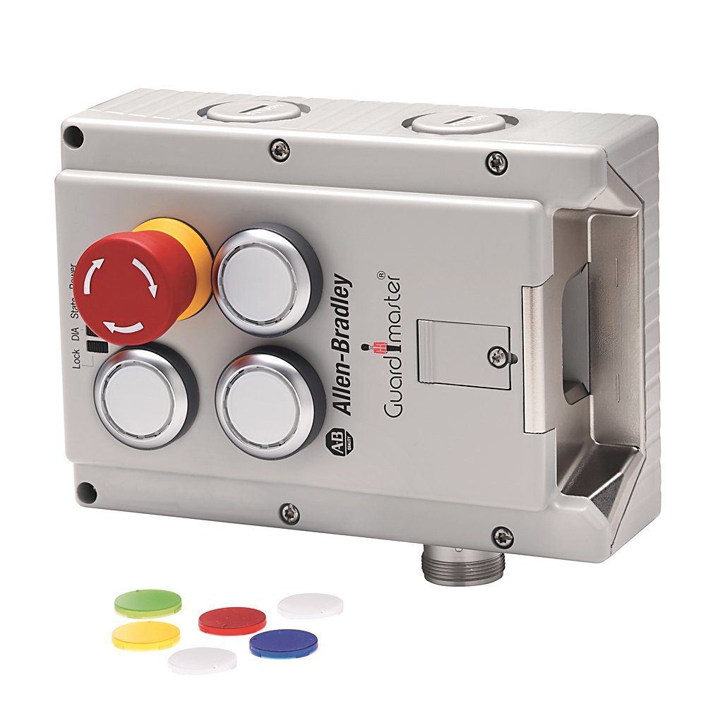 Lock Module, 442G Access Box, Power to Release, Unique Code, M23 Connector, Right-hand Guard, E-stop, 3 Push Buttons