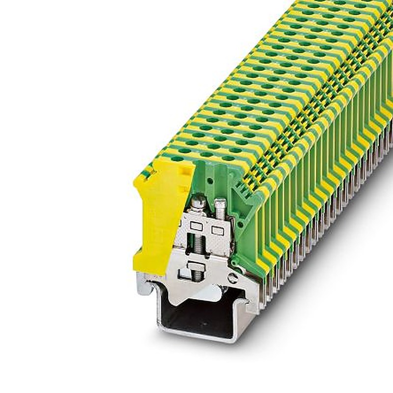Phoenix Contact 446017 USLKG Series Earth Terminal Block Yellow, Green, 4mm², Screw