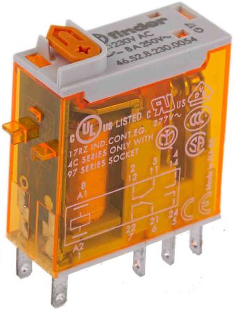 Finder Power Relay, 230V ac Coil, 8A Switching Current, DPDT