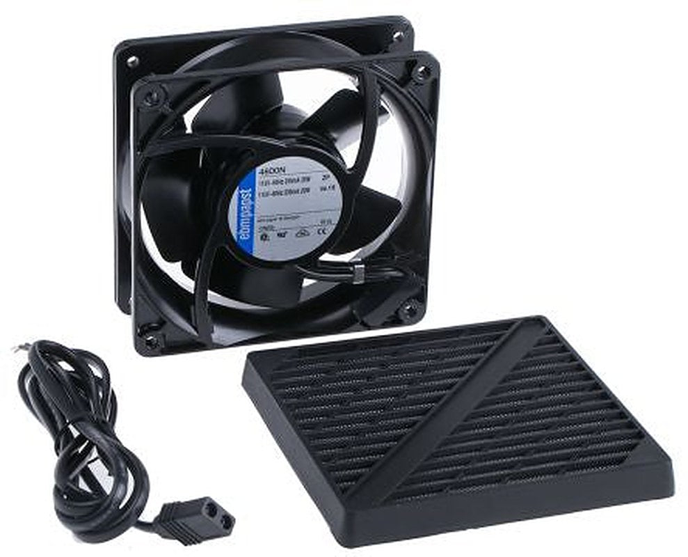ebm-papst 4000 N Series Axial Fan Kit, 115V ac, 180 m³/h, 18 W, IP20 119 mm, 119mm, 38 mm