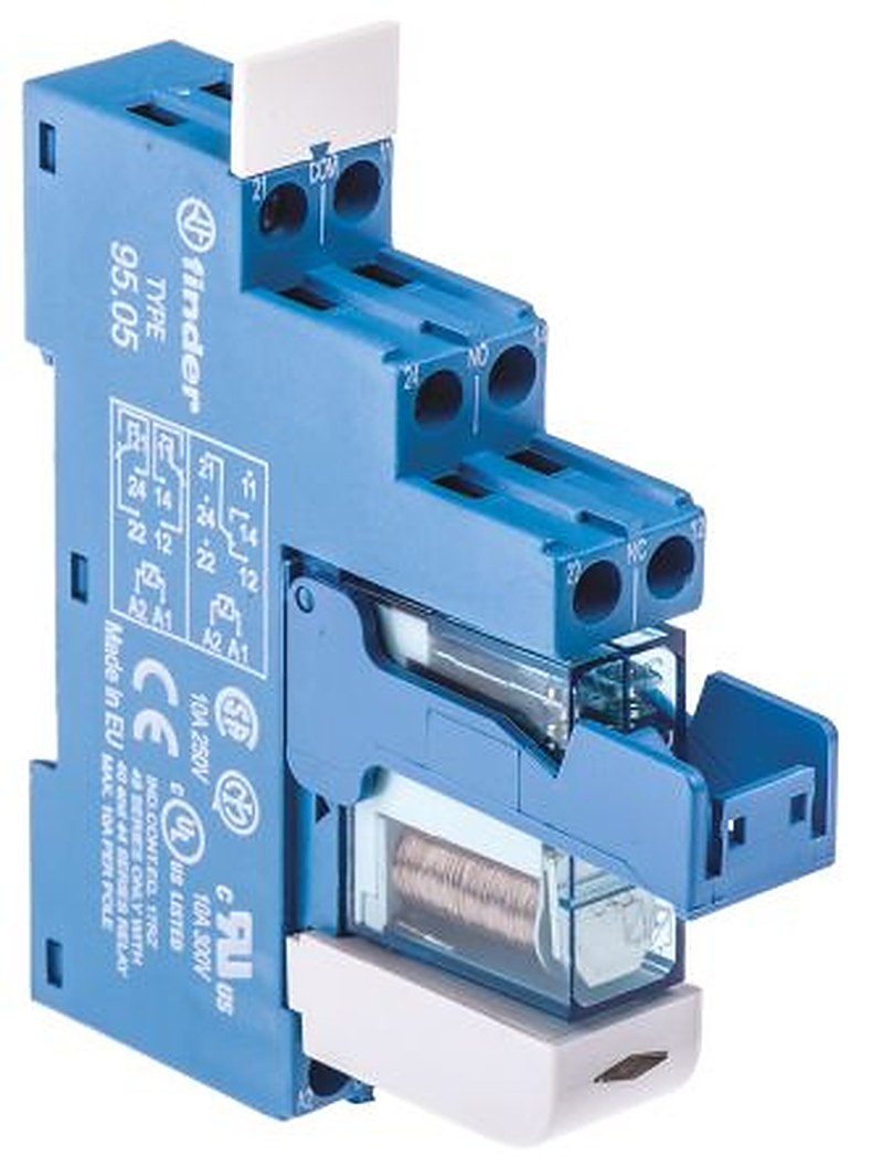 Finder 48 Series Interface Relay, DIN Rail, 12V dc Coil, DPDT, 41mA