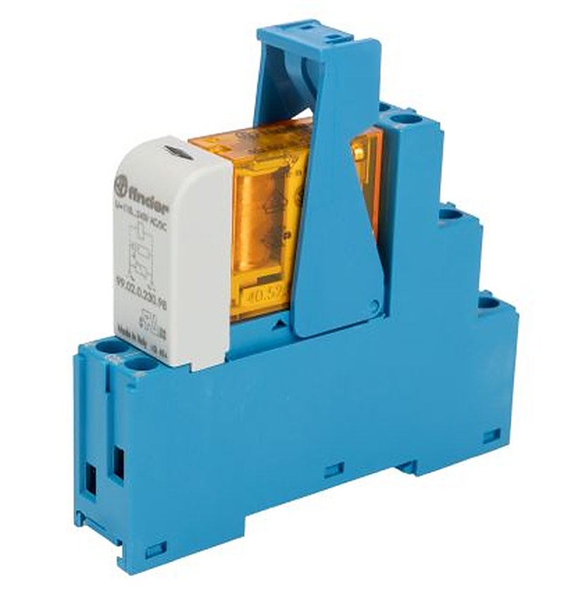 Finder 48 Series Interface Relay, DIN Rail, 230V ac Coil, DPDT, 7mA