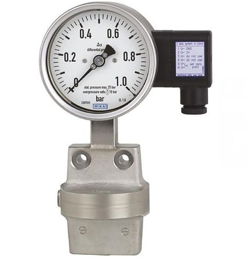 WIKA G 1/2 L-Plug Pressure Gauge, 100 mm, 1200 mbar