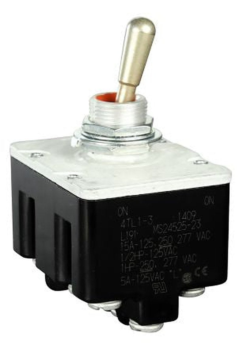 Honeywell Toggle Switch, Bushing Mount, On-On-On, 4PDT, Screw Terminal, 277 V ac