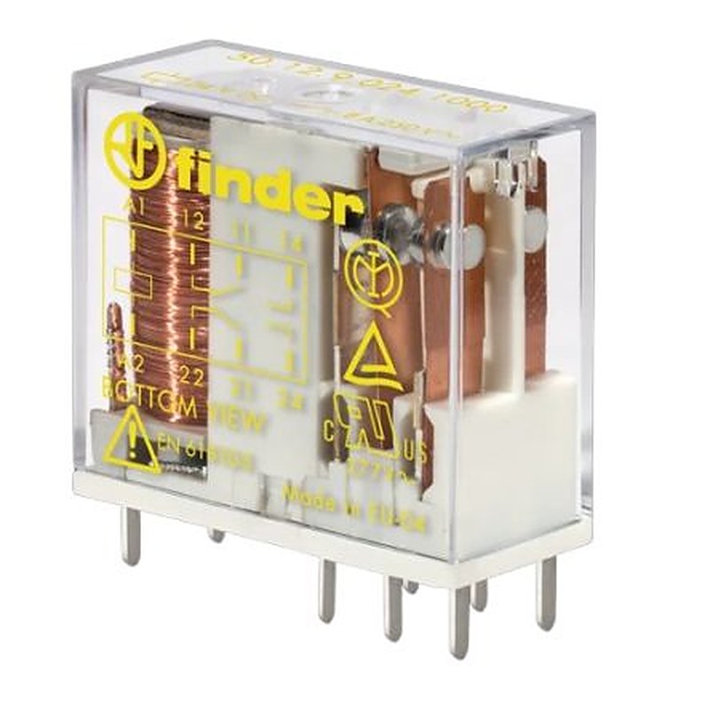 Finder PCB Force Guided Relay, 24V dc Coil Voltage, 2-Pole, DPDT
