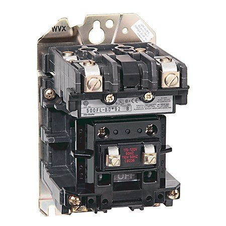 500FL NEMA Feed-Through Wiring Electrically Held Lighting Contactor ,300A, Open, 115-120V 60Hz, 3 Power Poles , 115-120V 60Hz ,