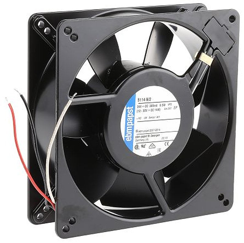 ebm-papst 5100 N Series Axial Fan, 24V dc, 260 m³/h, 9.5 W 38 mm 135mm 135 mm