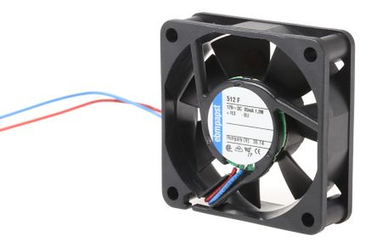 ebm-papst 500 F Series Axial Fan, 12V dc, 20 m³/h, 800 mW, 67 mA Max 50 mm 50mm 15 mm