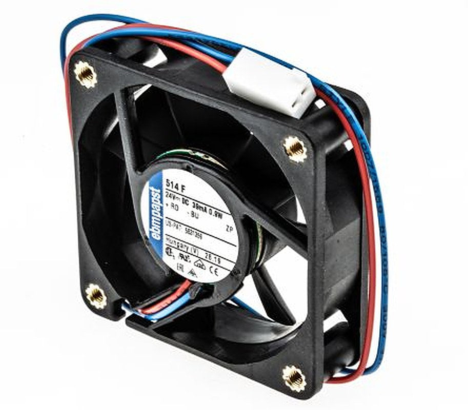 ebm-papst 500 F Series Axial Fan, 24V dc, 20 m³/h, 900 mW, 41 mA Max, IP20 50 mm 50mm 15 mm