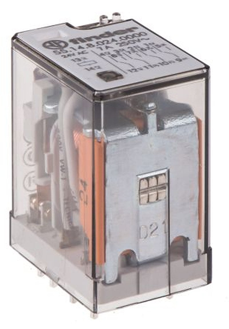 Finder PCB Power Relay, 24V ac Coil, 7A Switching Current, 4PDT