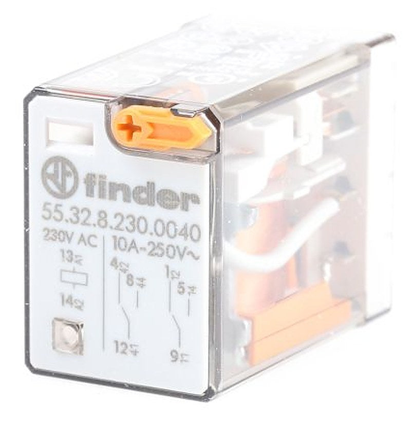Finder Power Relay, 230V ac Coil, 10A Switching Current, DPDT