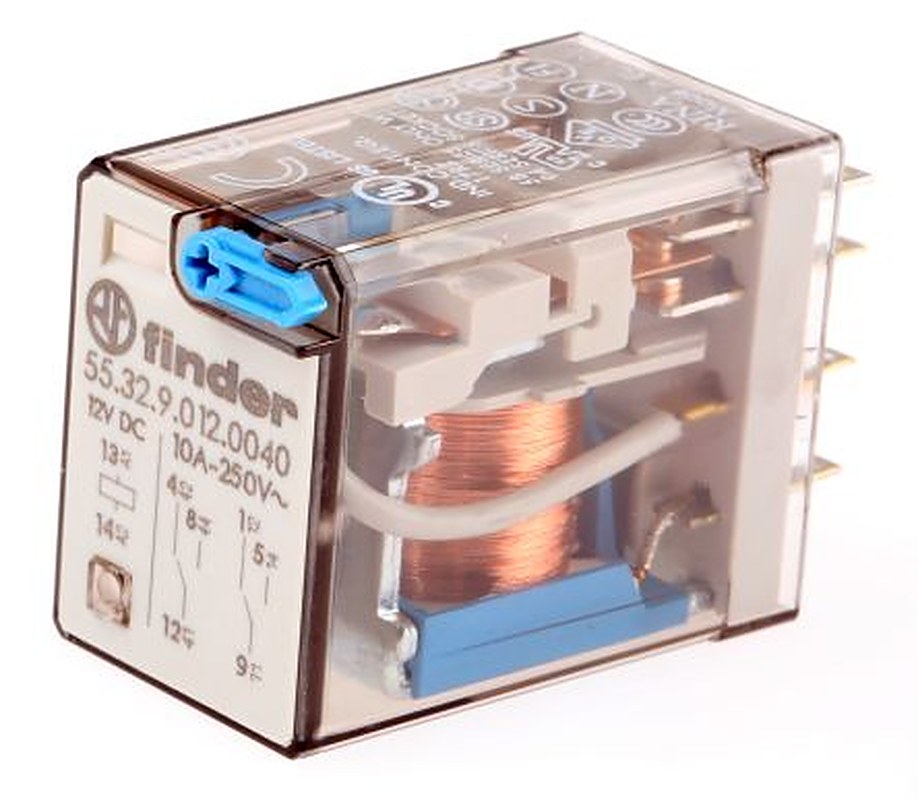 Finder Power Relay, 12V dc Coil, 10A Switching Current, DPDT