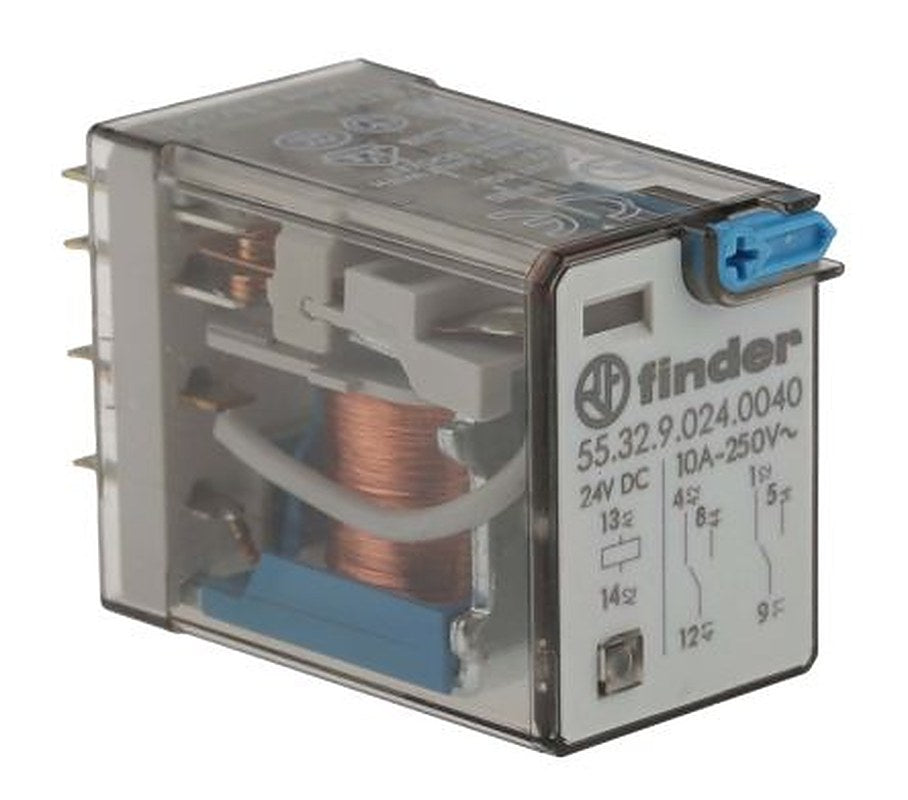 Finder PCB Power Relay, 24V dc Coil, 10A Switching Current, DPDT