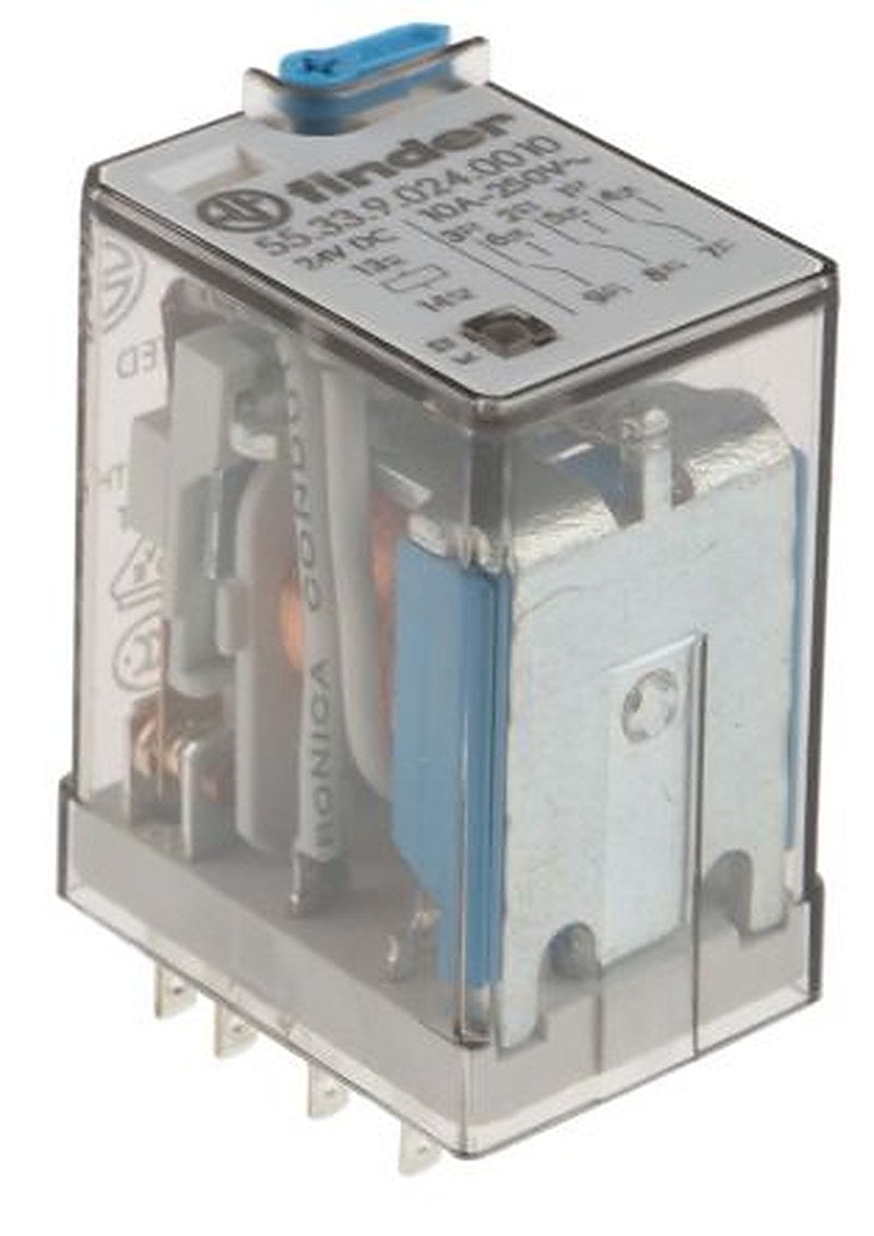Finder Relay, 24V dc Coil, 10A Switching Current, 3PDT
