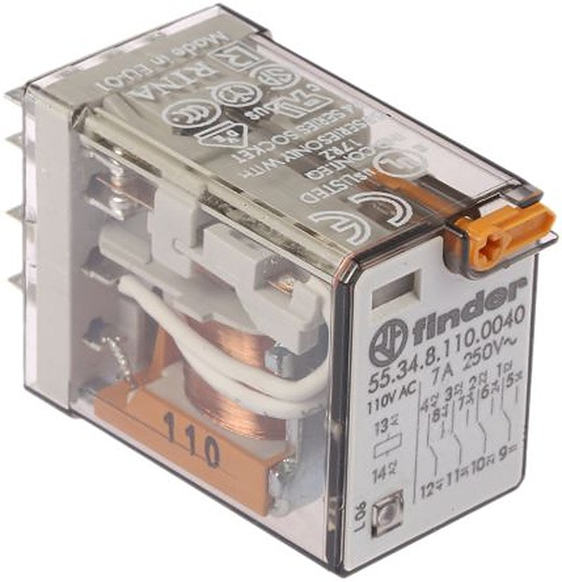 Finder Power Relay, 110V ac Coil, 7A Switching Current, 4PDT