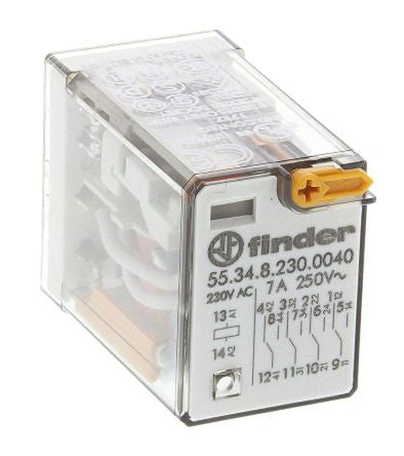 Finder Power Relay, 230V ac Coil, 7A Switching Current, 4PDT