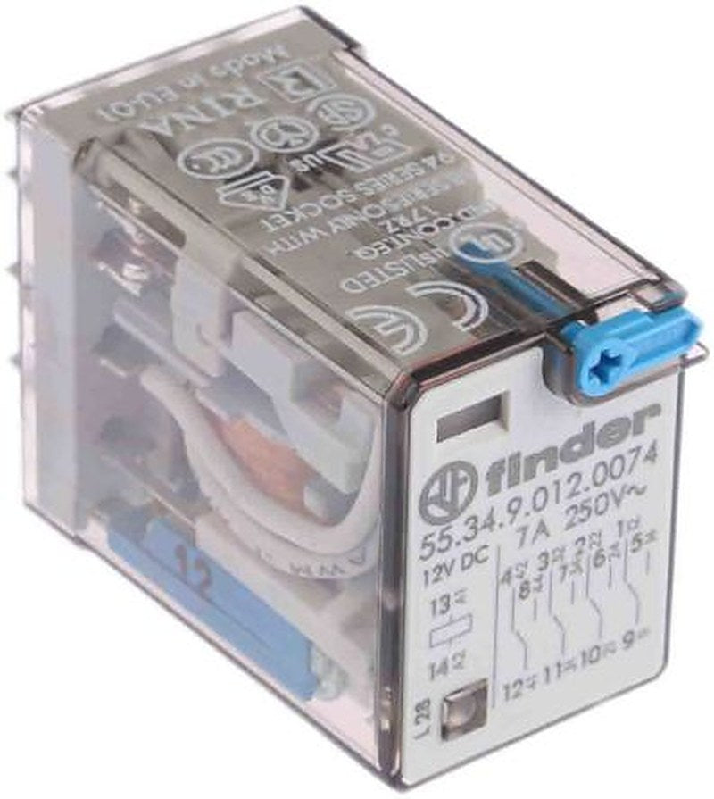 Finder Power Relay, 12V dc Coil, 7A Switching Current, 4PDT