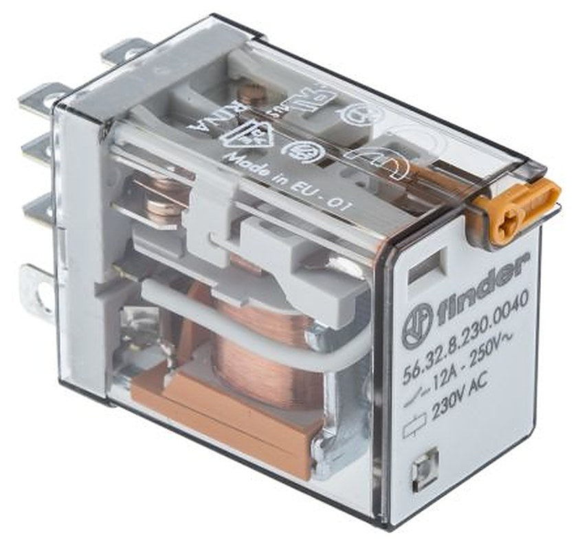 Finder Power Relay, 230V ac Coil, 12A Switching Current, DPDT