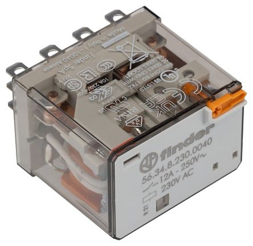 Finder Power Relay, 230V ac Coil, 12A Switching Current, 4PDT