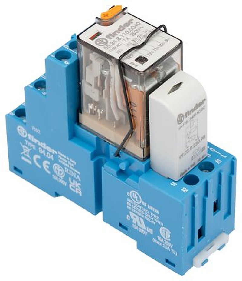 Finder 58 Series Interface Relay, DIN Rail, 110V ac Coil, 4PDT, 12.5mA