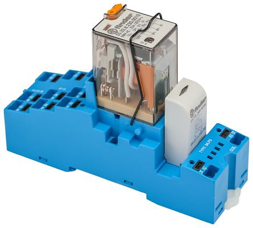 Finder 58 Series Interface Relay, DIN Rail, 230V ac Coil, 3PDT, 6mA