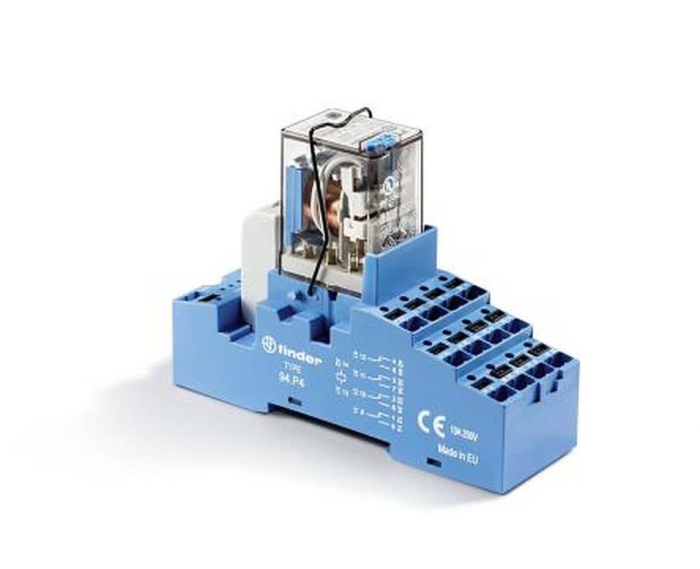 Finder 58 Series Interface Relay, DIN Rail, 12V ac Coil, 4PDT, 97mA