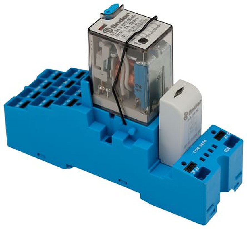 Finder 58 Series Interface Relay, DIN Rail, 12V dc Coil, 4PDT, 86mA