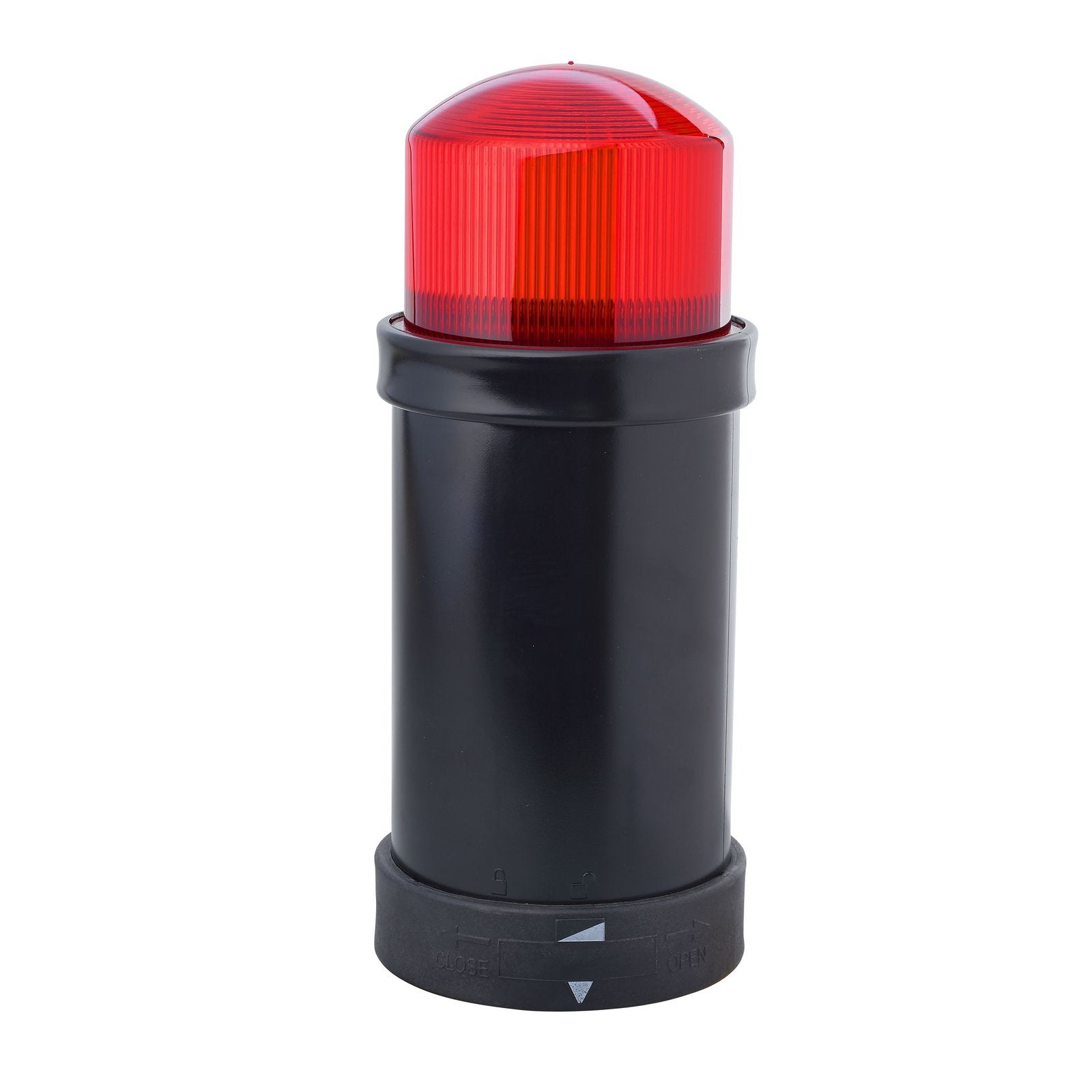 The Schneider Electric Indicator bank is an illuminated unit made of plastic with a red lens and 70 mm size. It includes an integral flash discharge tube with 5-joule energy rating. Operates at 120V AC. Suitable for clear visual signaling in industrial applications. Polycarbonate material IP66 on base unit IEC 60529