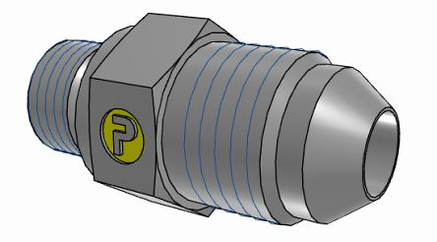 Parker 5M10F82EDMXS Hydraulic Fitting Male, 37 °, Steel, 10 mm Hose ID