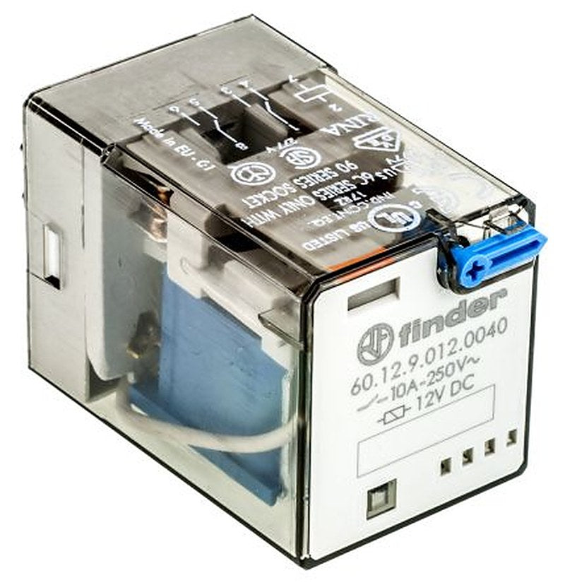 Finder Power Relay, 12V dc Coil, 10A Switching Current, DPDT