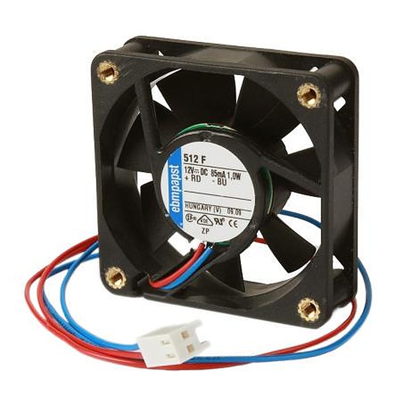 ebm-papst 600 F Series Axial Fan, 12V dc, 19 m³/h, 400 mW 60 mm 60mm 15 mm