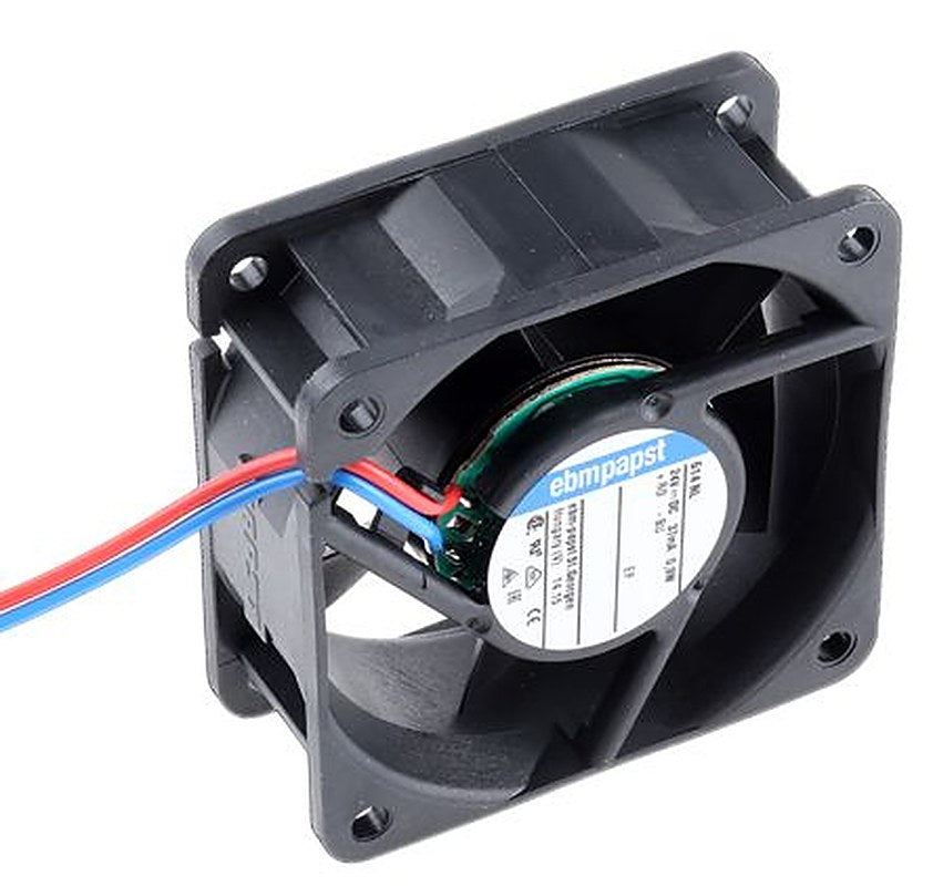 ebm-papst 600 N Series Axial Fan, 24V dc, 21 m³/h, 800 mW, 34 mA Max 60 mm 60mm 25.4 mm
