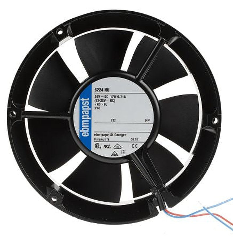 ebm-papst 6200 N Series Axial Fan, 24V dc, 410 m³/h, 18 W, IP68 50.8mm 51 mm